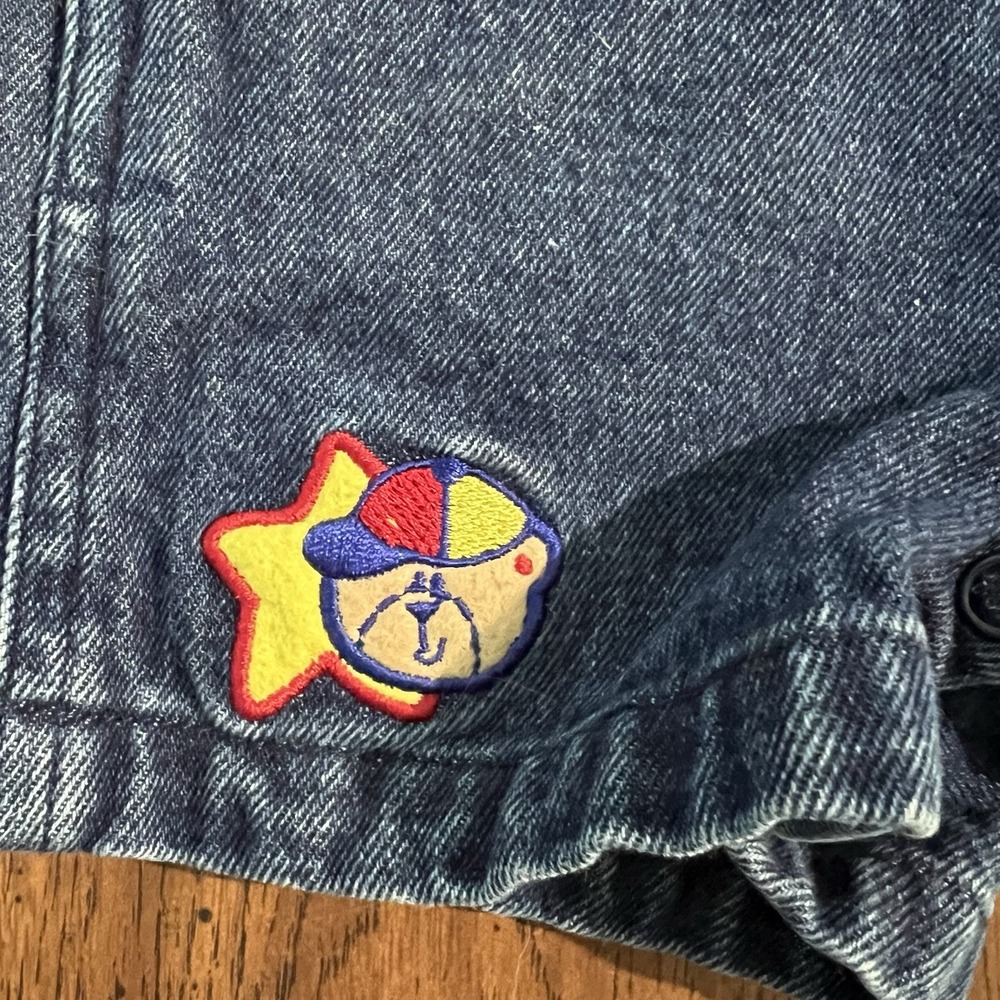 Vintage Class Club Baby Denim Overall Shorts Baseball Size 3 Months - Picture 3 of 7